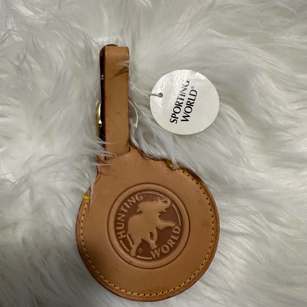 Sporting World / Hunting World Leather Luggage Tag - Brown